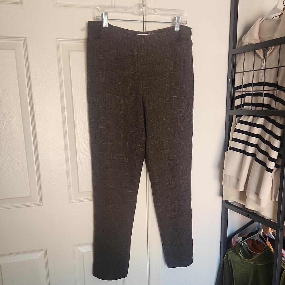 Giorgio Armani Womans Brown Wool Blend Straight Leg Pants Size 10